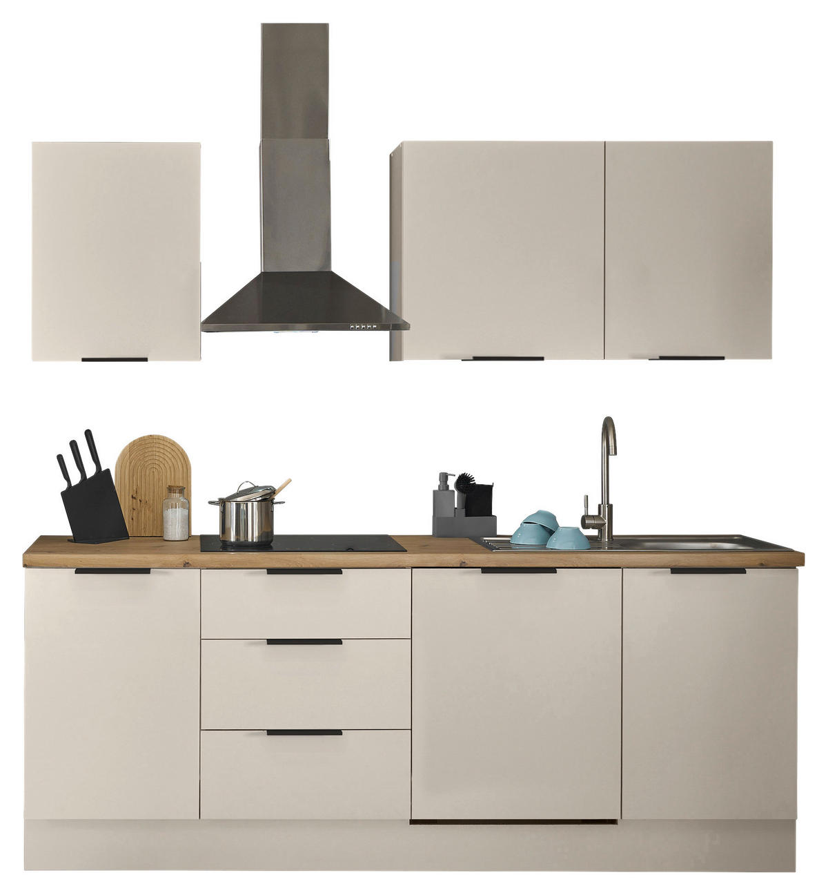 Bucătărie Fără Electrocasnice 220/211/60 cm  - cașmir/stejar Artisan, Basics, metal/material pe bază de lemn (220/211/60cm) - Xora