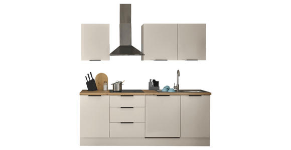 KÜCHENLEERBLOCK   in Kaschmir  - Kaschmir/Schwarz, Basics, Holzwerkstoff/Metall (220/211/60cm) - Xora