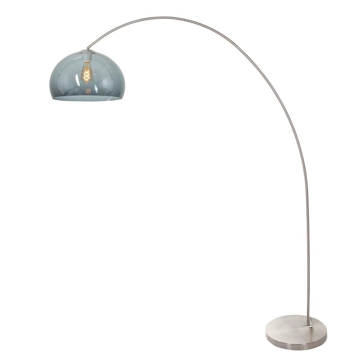 STEHLEUCHTE 40/185/172 cm  - Silberfarben/Grau, Trend, Glas/Metall (40/185/172cm)