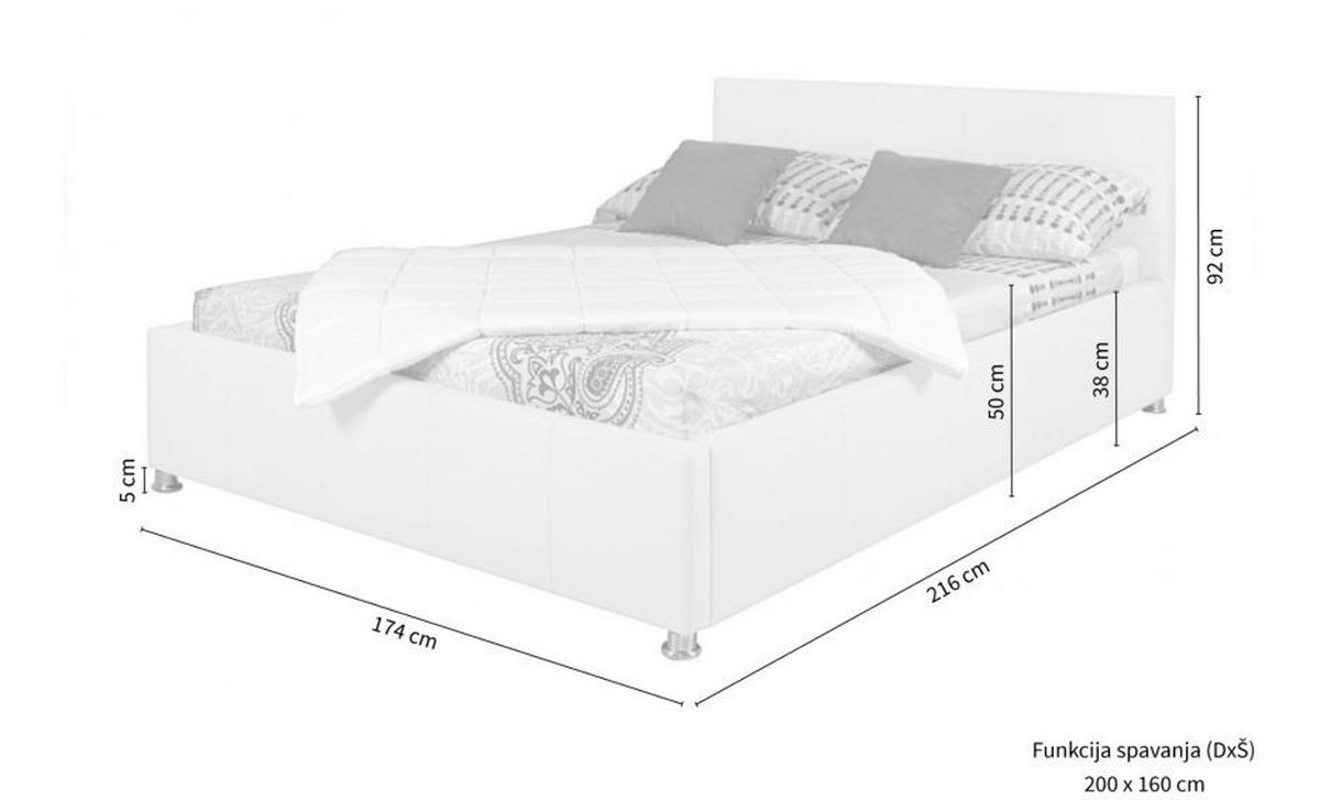 TAPACIRANI KREVET    174/92/216 cm   - Osnovno (174/92/216cm) - Xora