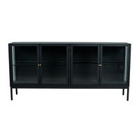 SIDEBOARD  167/80/37 cm  - svart/guldfärgad, Klassisk, metall/glas (167/80/37cm) - Niels Andersson