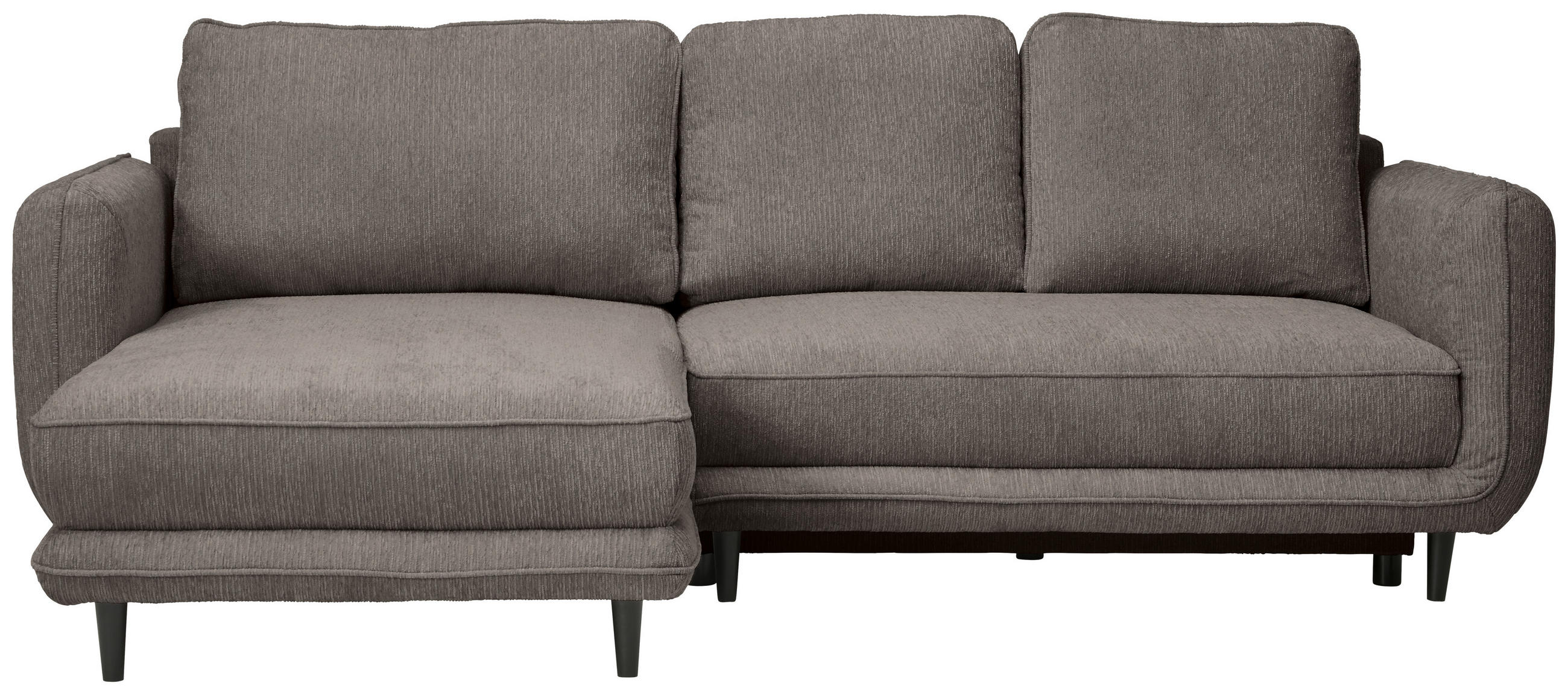ECKSOFA in Struktur Taupe  - Taupe/Schwarz, Konventionell, Holz/Textil (170/247cm) - Carryhome