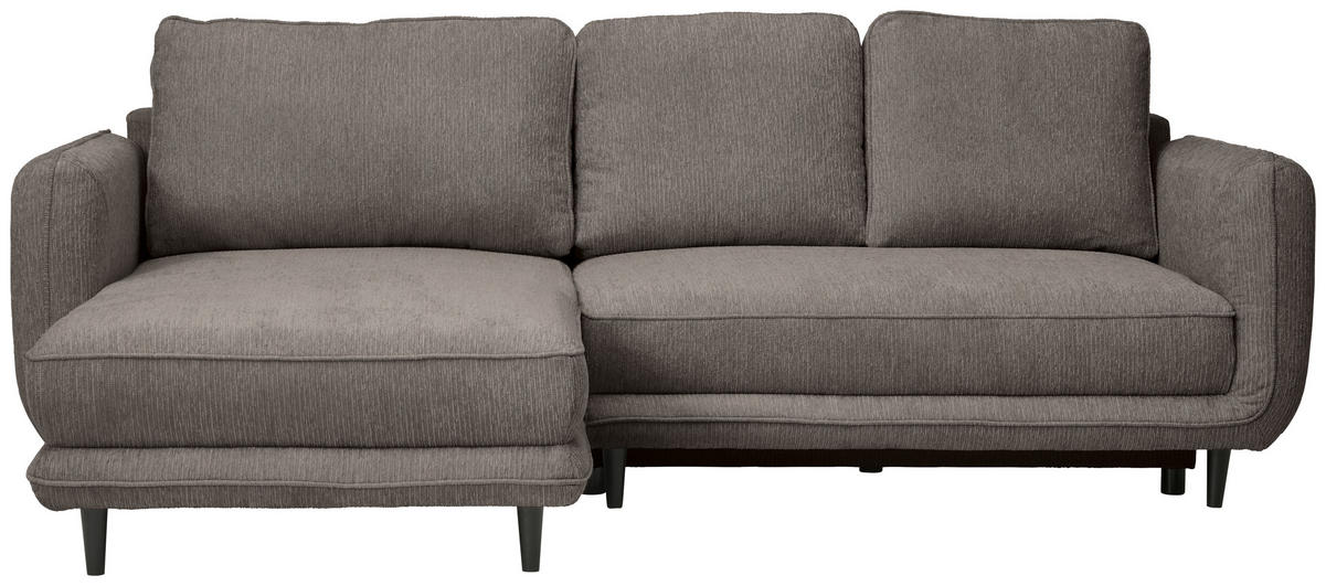 ECKSOFA in Struktur Taupe  - Taupe/Schwarz, Konventionell, Holz/Textil (170/247cm) - Carryhome