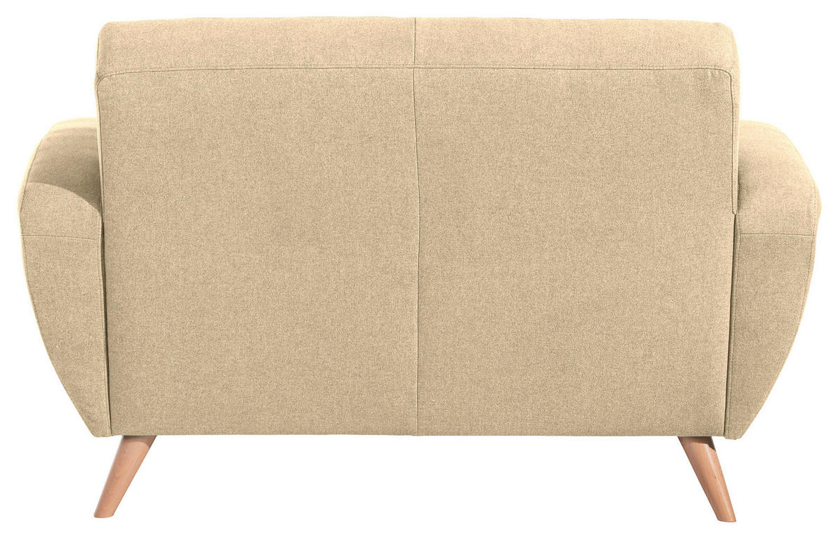 2-SITZER-SOFA in Samt, Velours Beige  - Beige/Naturfarben, Design, Holz/Textil (136/85/82cm) - Max Winzer