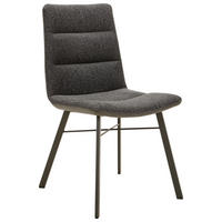 STUHL Bouclé Dunkelgrau  - Dunkelgrau/Hellgrau, Design, Textil/Metall (49/88,5/65cm) - Bert Plantagie