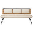 SITZBANK 190/88/62 cm  in Schwarz, Eichefarben, Beige  - Eichefarben/Beige, Design, Holzwerkstoff/Textil (190/88/62cm) - Moderano