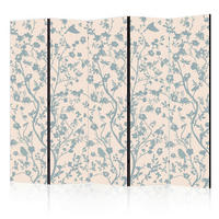 SKÄRMVÄGG  i trä, textil  ljusblå, beige  - beige/ljusblå, Basics, trä/textil (225/172/3cm) - artgeist