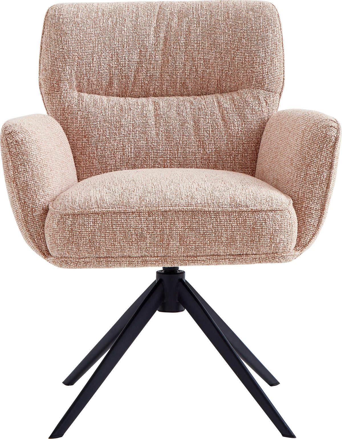 ARMLEHNSTUHL  in Eisen Leinenoptik  - Schwarz/Rosa, Design, Textil/Metall (67/86/68cm) - Novel