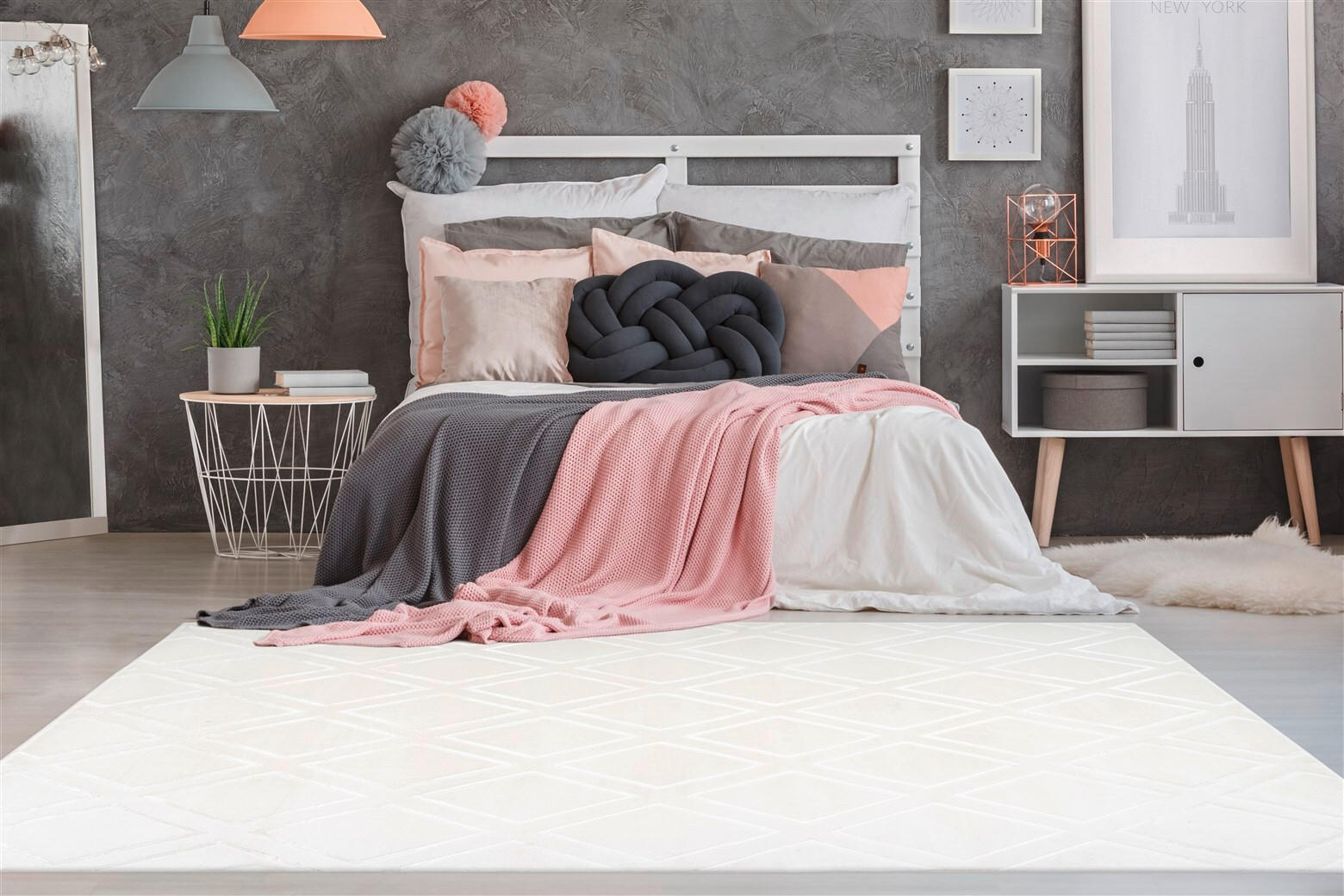 TEPPICH 120/170 cm Monroe 300 Weiß  - Weiß, KONVENTIONELL, Kunststoff/Textil (120/170cm)
