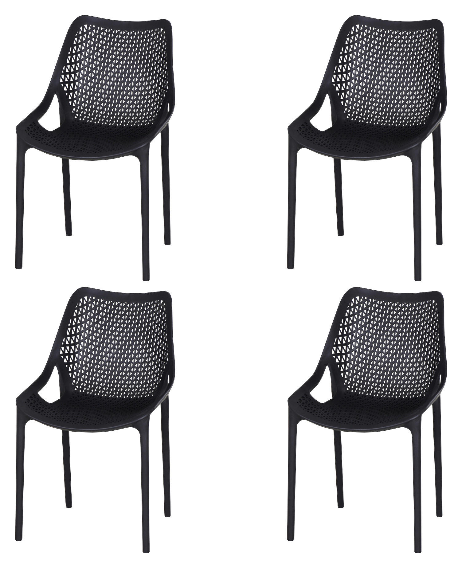 GARTENSTUHL-SET Kunststoff Anthrazit  - Anthrazit, Basics, Kunststoff (60/81/50cm) - Siena Garden