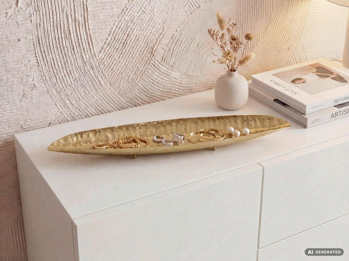 DEKOSCHALE - Goldfarben, Design, Metall (65,5/5/15cm) - Livetastic