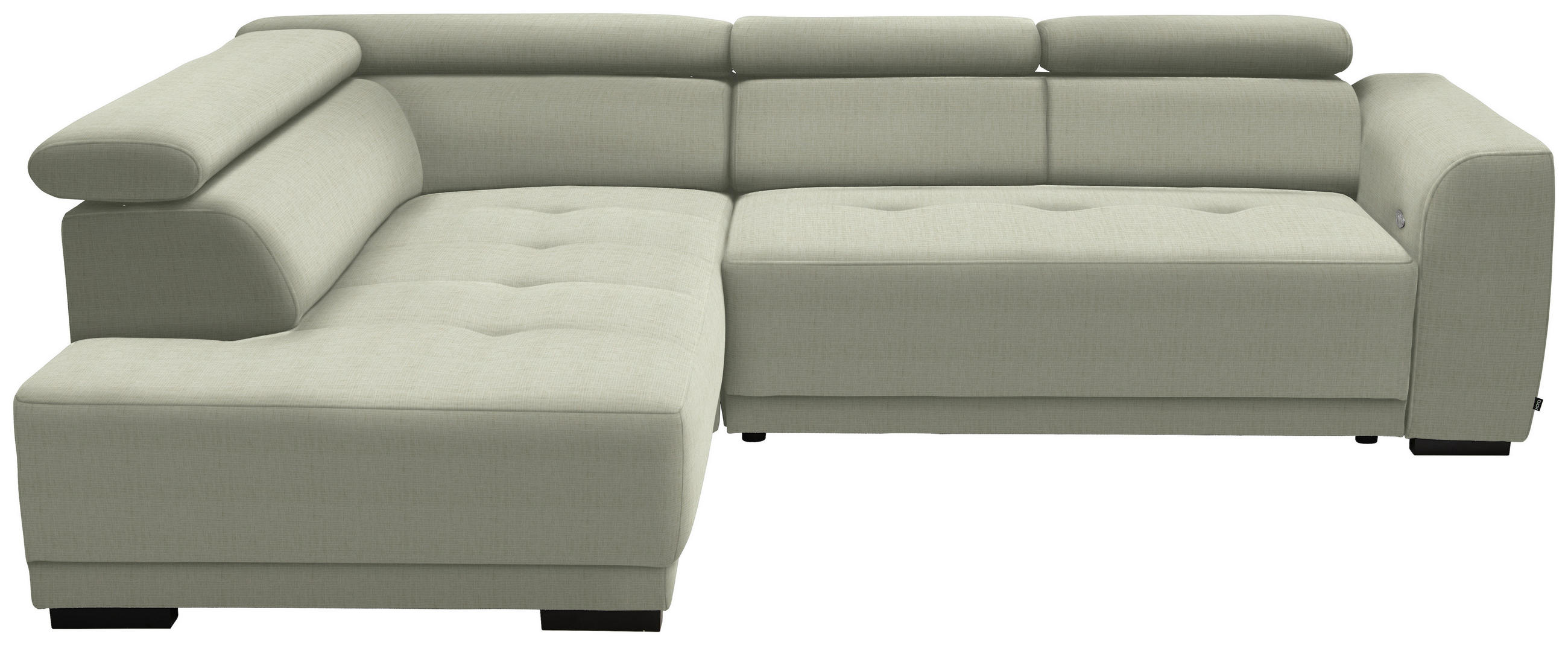 ECKSOFA in Chenille Creme  205/284 cm  - Creme/Schwarz, Design, Kunststoff/Textil (205/284cm) - Xora