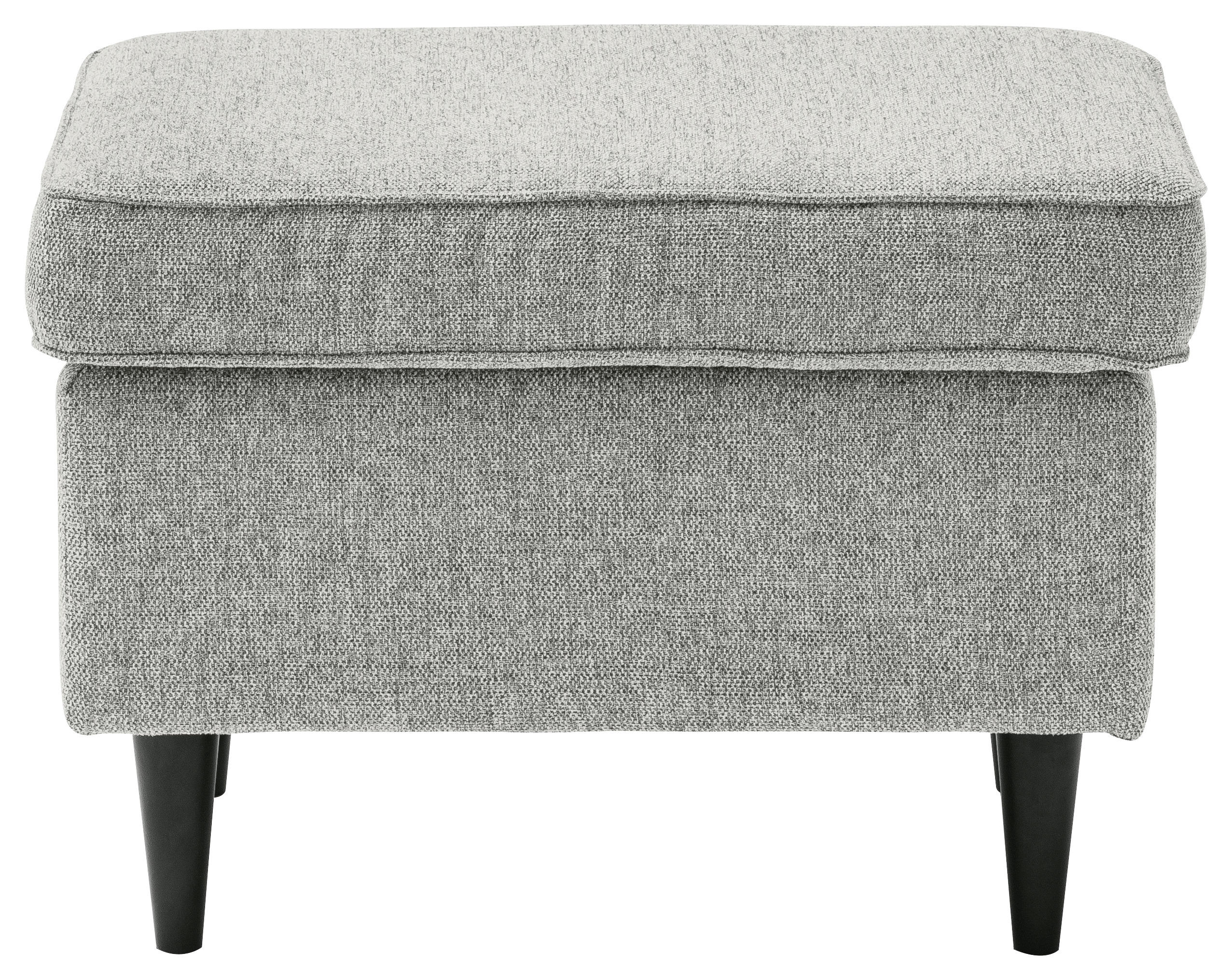 HOCKER Webstoff Silberfarben  - Silberfarben/Schwarz, Basics, Textil (63/43/42cm) - MID.YOU