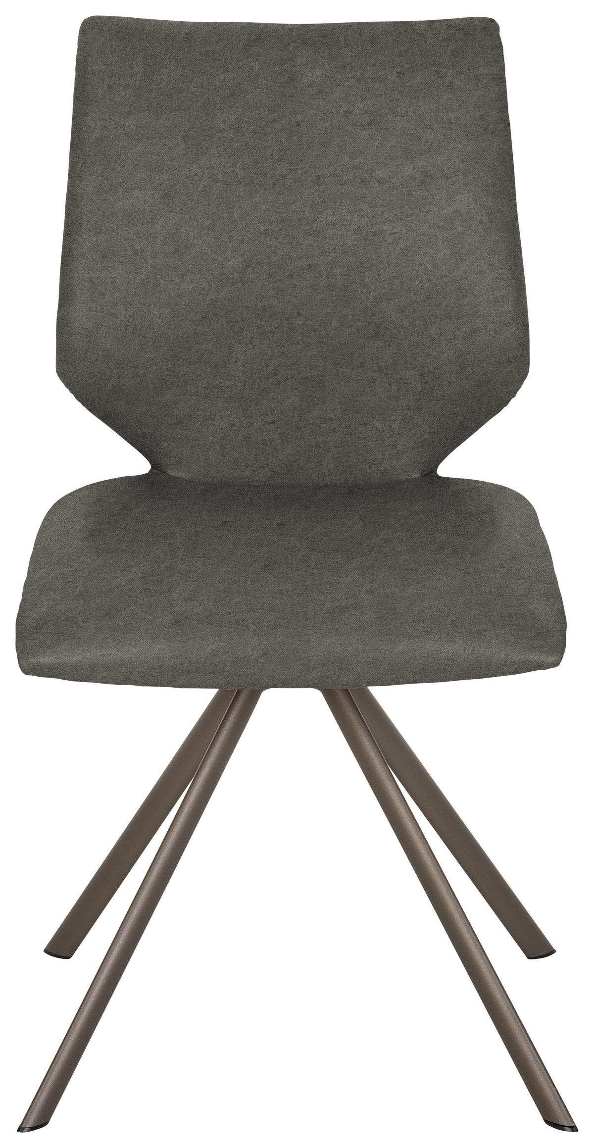 STUHL  Lederauswahl, Stoffauswahl, Typenauswahl Mikrofaser  - Hellgrau/Braun, Design, Textil/Metall (50/92/63cm) - Venjakob