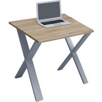 SCHREIBTISCH 80/50/76 cm Silberfarben, Sonoma Eiche in verschiedenen Holz-Dekoren erhältlich  - Silberfarben/Sonoma Eiche, Modern, Holzwerkstoff/Metall (80/50/76cm) - MID.YOU
