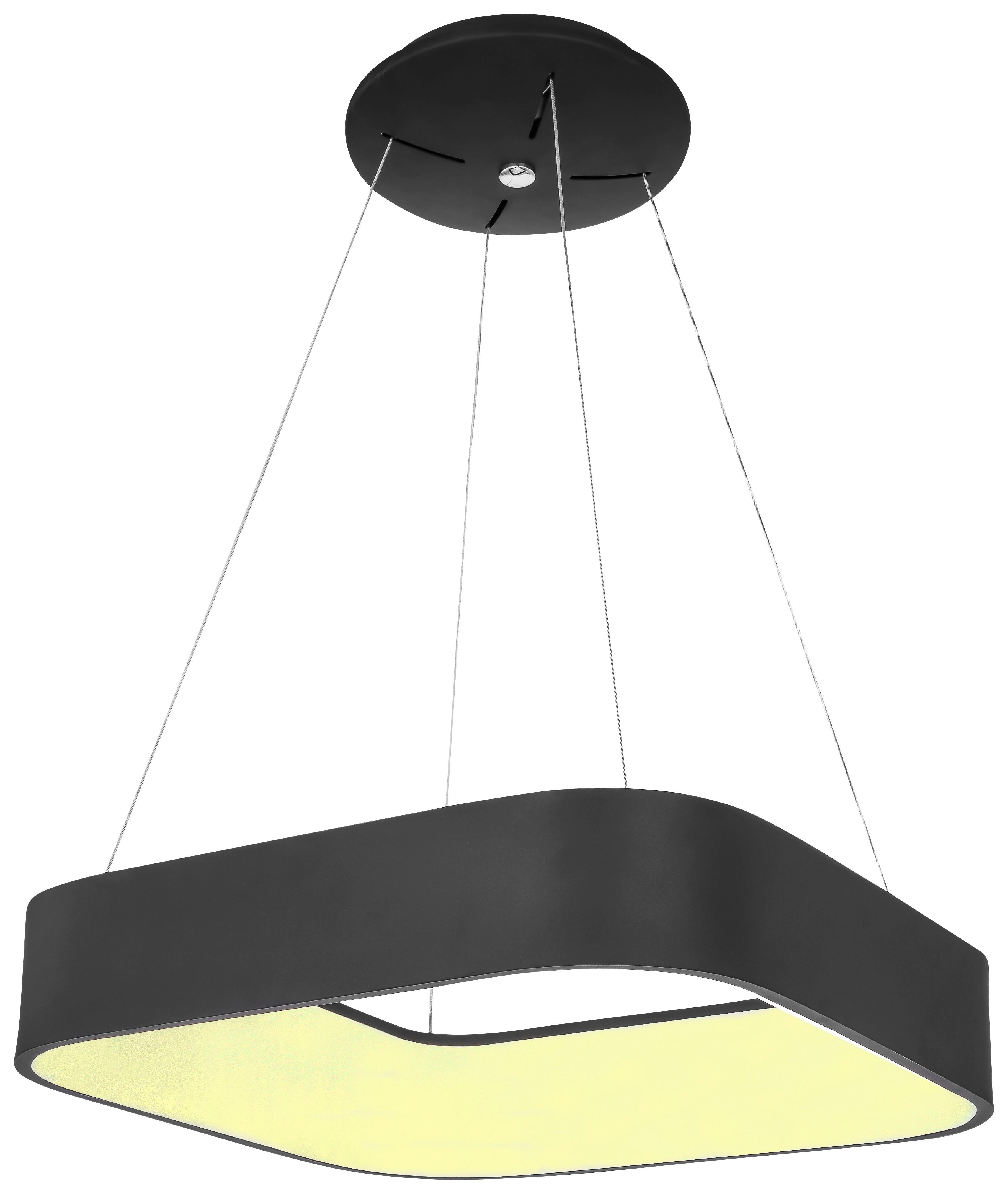 LED ZÁVESNÁ LAMPA, 60/150 cm  - čierna, Basics, kov/plast (60/150cm)