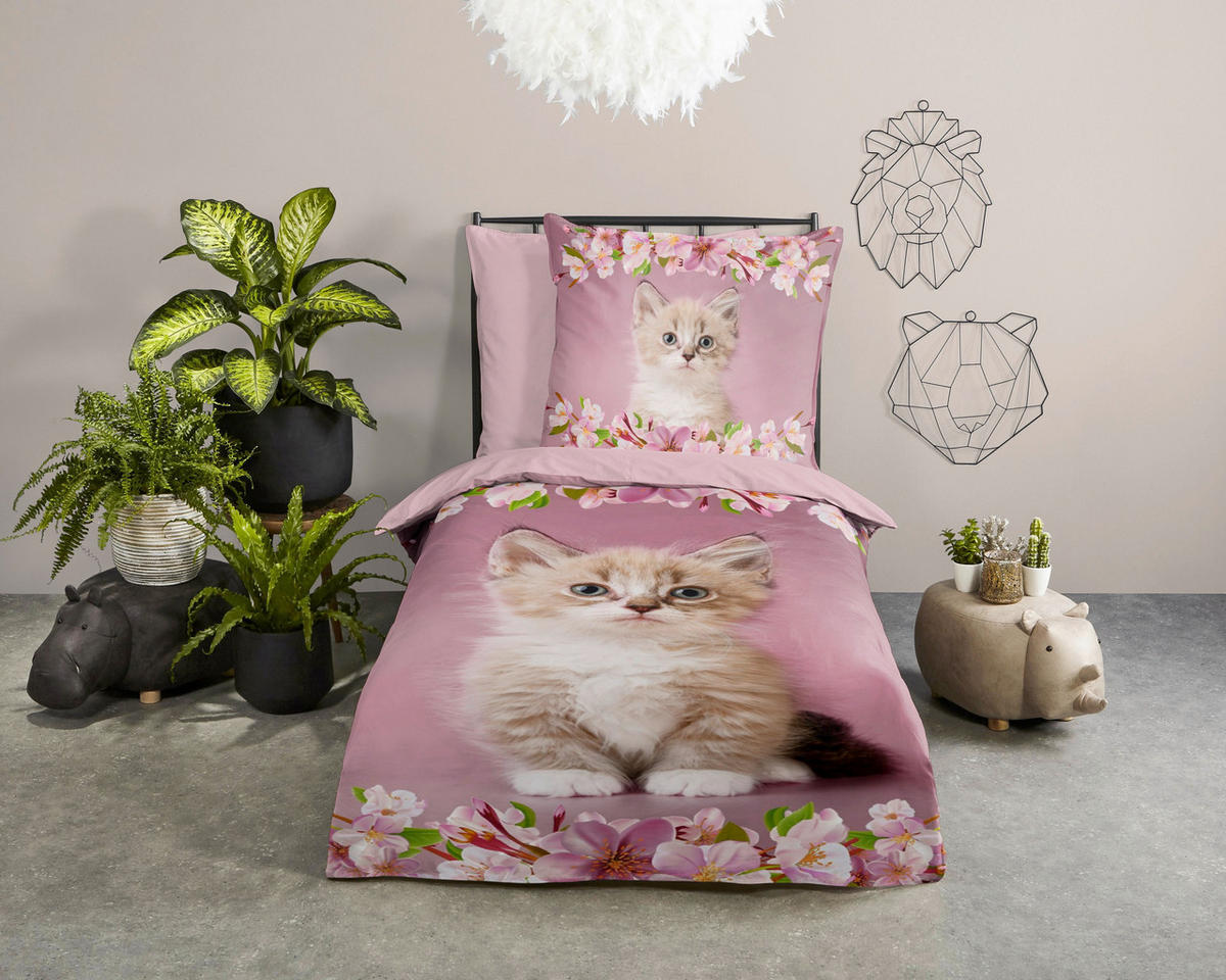 KINDERBETTWÄSCHE Good Morning Renforcé 135/200 cm  - Altrosa/Rosa, Design, Textil (135/200cm)