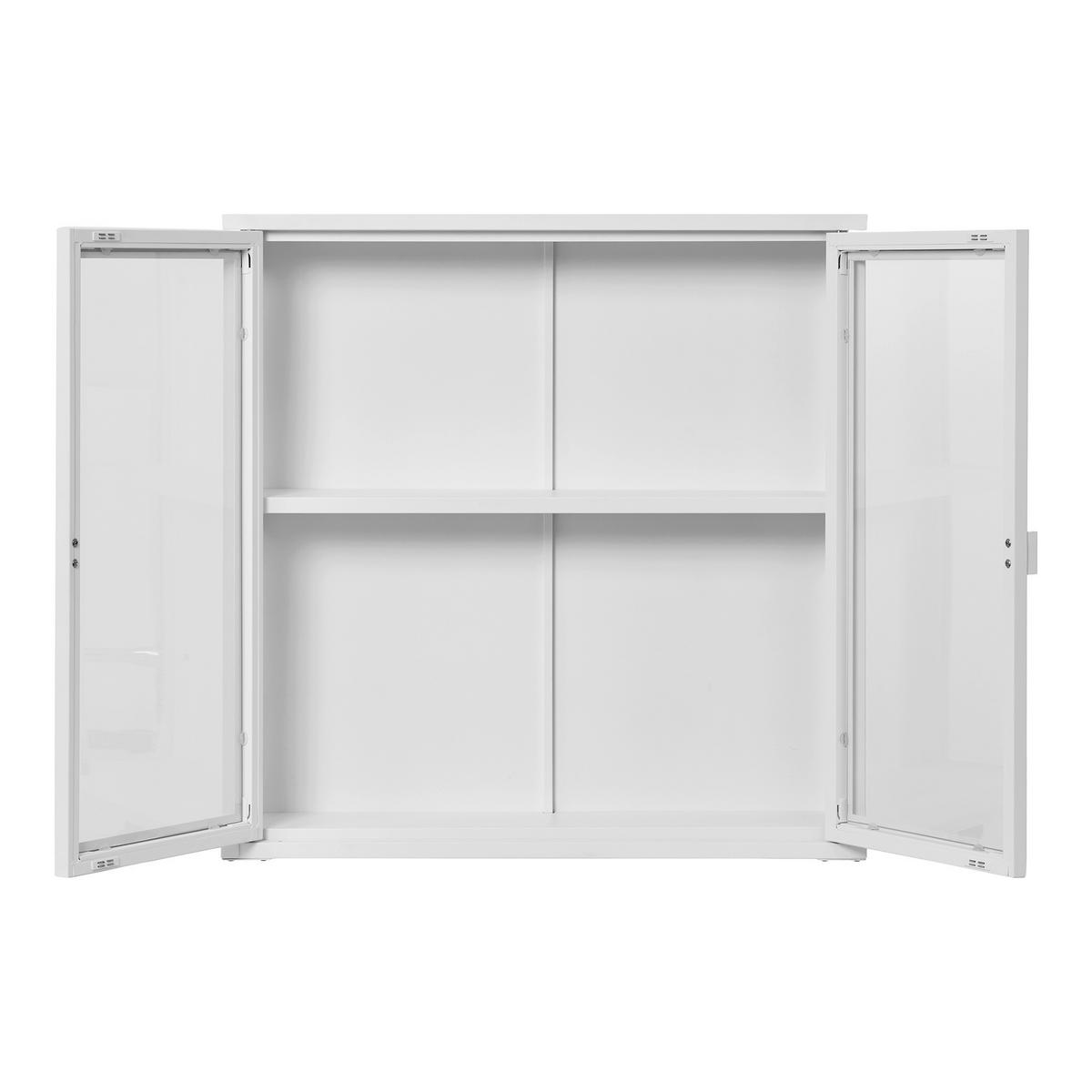 HÄNGEVITRINE in Weiß  - Klar/Weiß, Basics, Glas/Metall (80/80/18cm)