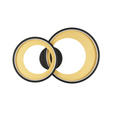 LED-DECKENLEUCHTE RING - Goldfarben/Schwarz, Design, Kunststoff/Metall (55/35/8,5cm) - Novel