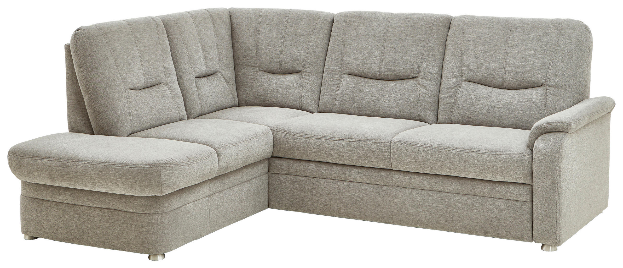 ECKSOFA  in Chenille Grau  185/235 cm  - Schwarz/Grau, KONVENTIONELL, Kunststoff/Textil (185/235cm) - Beldomo Comfort