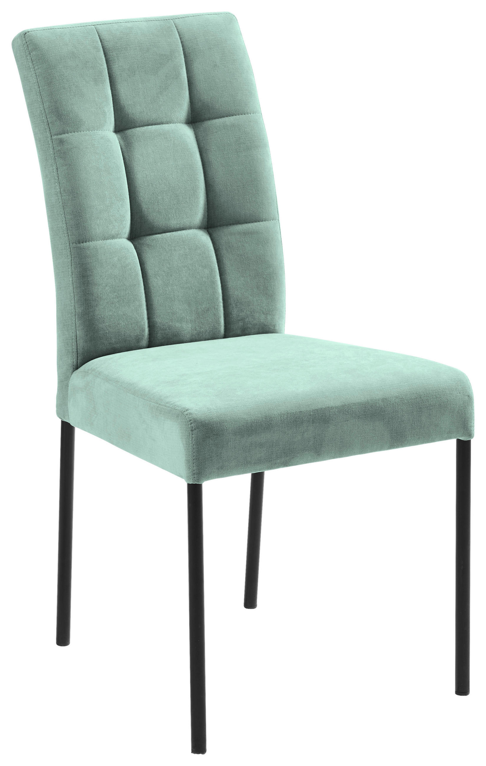 STUHL  in Eisen Webstoff Metall, Textil  - Schwarz/Mintgrün, Design, Textil/Metall (46/91/61cm) - Xora