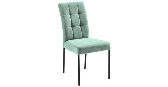 STUHL , , Webstoff  - Schwarz/Mintgrün, Design, Textil/Metall (46/91/61cm) - Xora