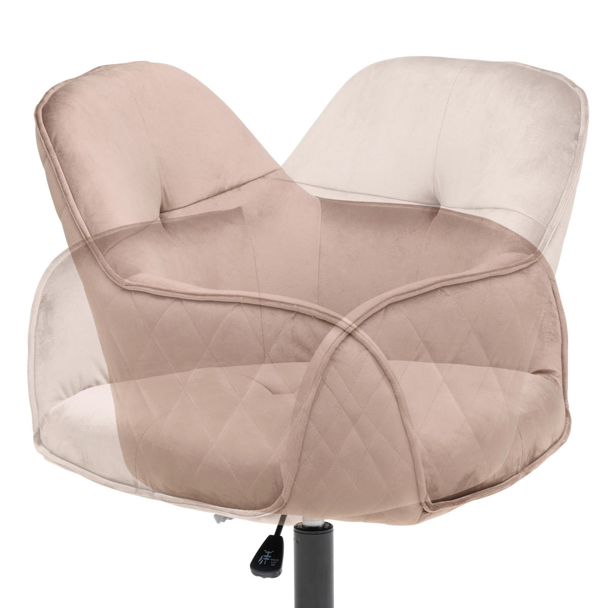 VRTLJIVI STOL kovina, tekstil rjava, črna  - črna/rjava, Moderno, kovina/umetna masa (58/82/90/62cm) - MID.YOU