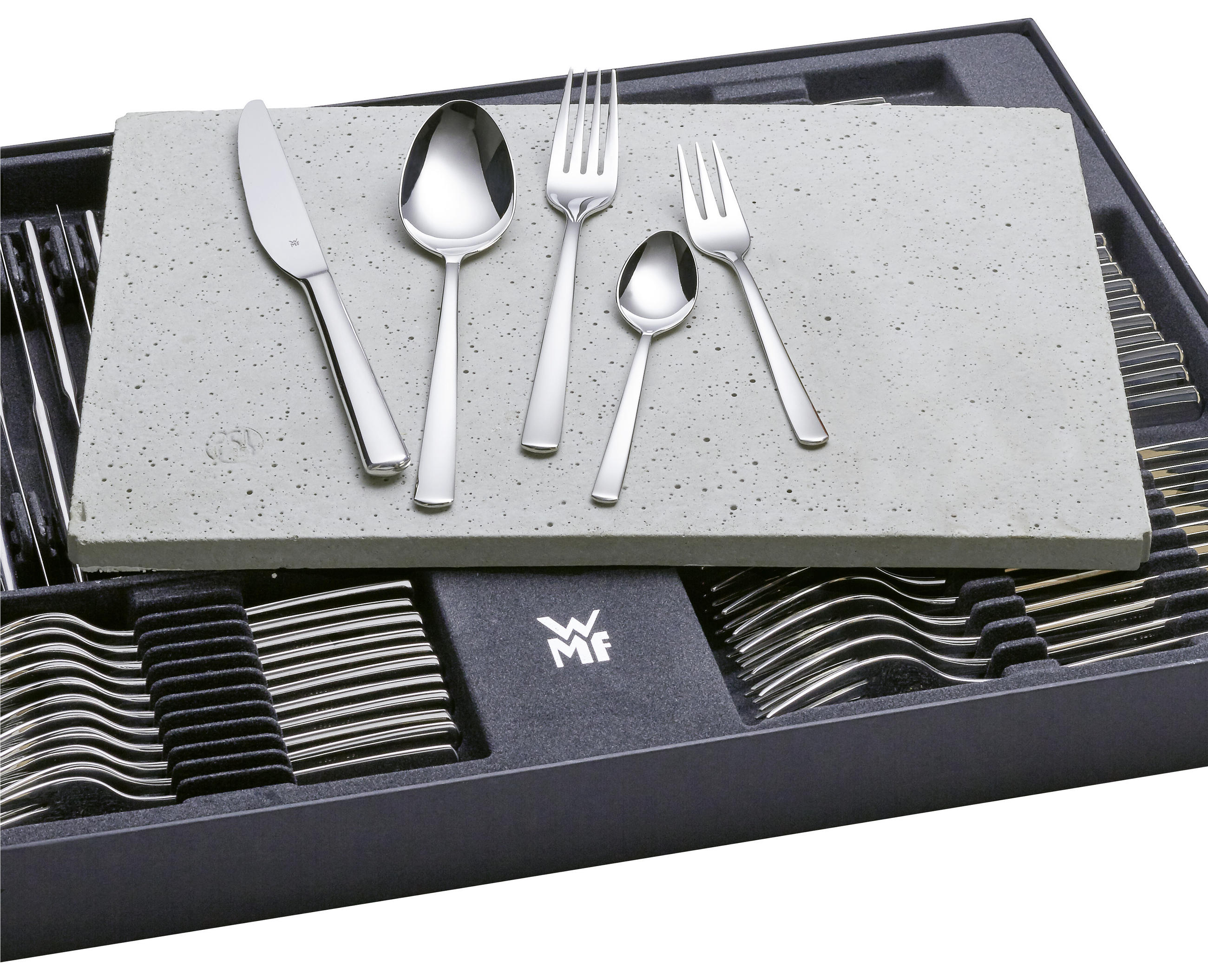 BESTECKSET Belgrad 60-teilig - Edelstahlfarben, Design, Metall (48,6/39/5cm) - WMF