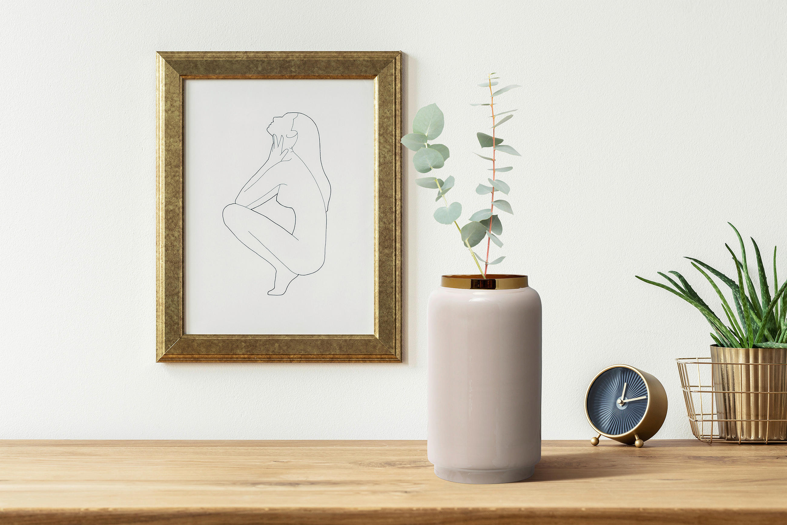 VASE  - Goldfarben/Creme, Trend, Metall (15/15/24,5cm) - Kayoom