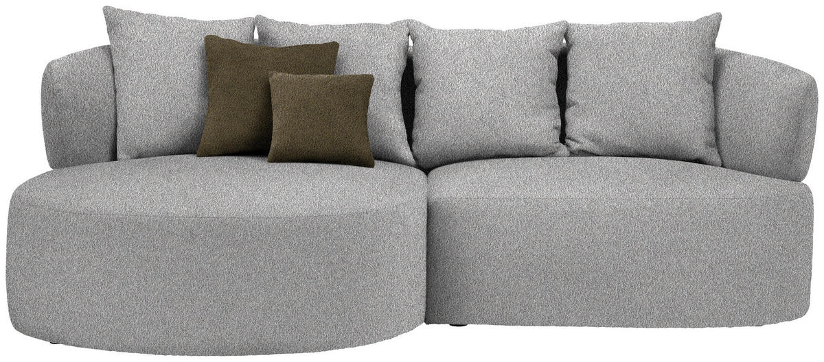 ECKSOFA  in Bouclé Taupe  166/235 cm  - Taupe/Schwarz, MODERN, Kunststoff/Textil (166/235cm) - Hom`in