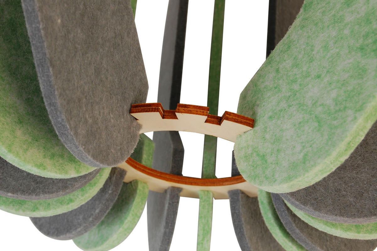 HÄNGELEUCHTE 43/135 cm   - Grau/Grün, Trend, Kunststoff/Textil (43/135cm) - Novel