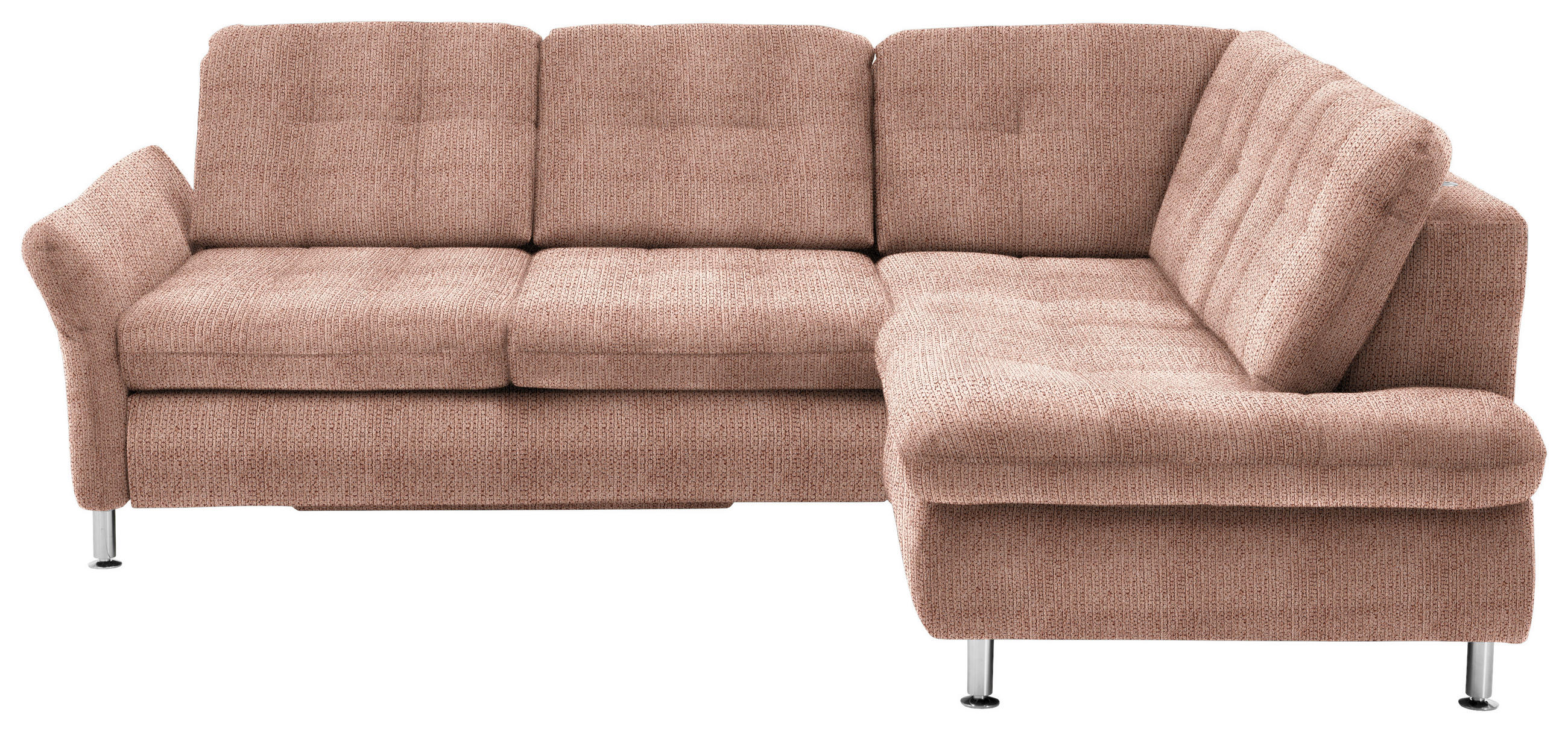 ECKSOFA in Webstoff Orange  - Chromfarben/Orange, Konventionell, Textil/Metall (242/210cm) - Beldomo Style