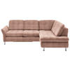 ECKSOFA Orange Webstoff  - Chromfarben/Orange, KONVENTIONELL, Textil/Metall (242/210cm) - Beldomo Style