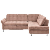 ECKSOFA in Webstoff Orange  - Chromfarben/Orange, Konventionell, Textil/Metall (242/210cm) - Beldomo Style