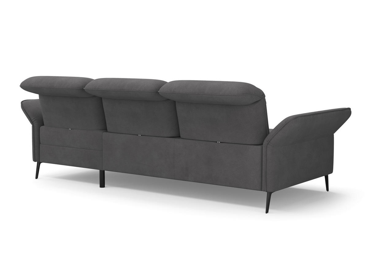 ECKSOFA in Flachgewebe Grau  - Schwarz/Grau, Konventionell, Textil/Metall (264/198cm) - Sit & More