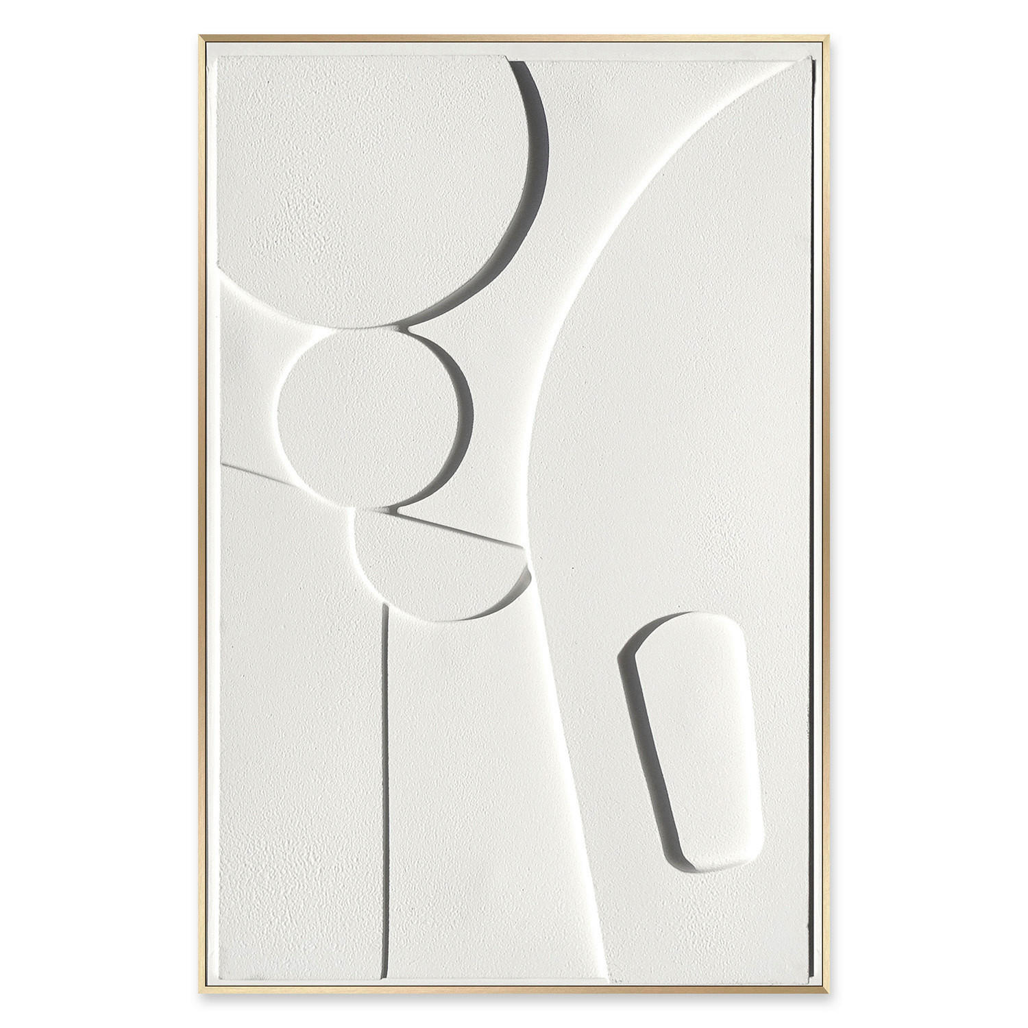 ORIGINALBILD Abstraktes 58/88 cm - Goldfarben/Weiß, Trend, Holzwerkstoff/Kunststoff (58/88cm) - Monee