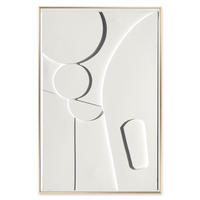 ORIGINALBILD Abstraktes 58/88 cm  - Goldfarben/Weiß, Trend, Holzwerkstoff/Kunststoff (58/88cm) - Monee