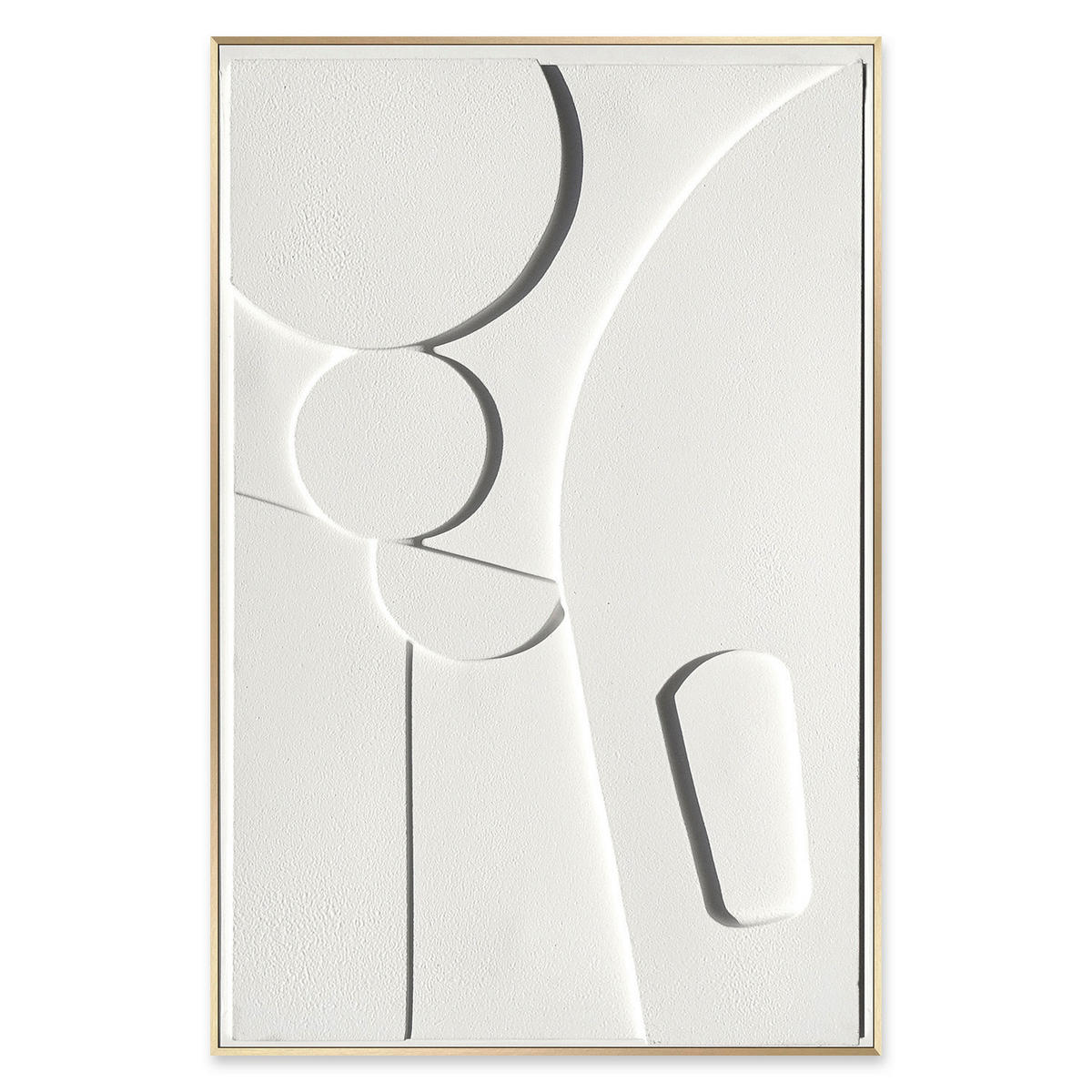 ORIGINALBILD Abstraktes 58/88 cm  - Goldfarben/Weiß, Trend, Holzwerkstoff/Kunststoff (58/88cm) - Monee