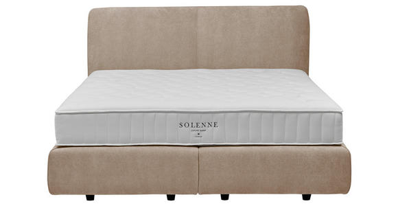 BOXSPRINGBETT 180/200 cm in Beige - Beige/Schwarz, Design, Kunststoff/Textil (180/200cm) - Johann Jakob