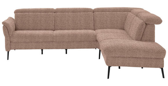 ECKSOFA in Struktur Kupferfarben 275/235 cm - Schwarz/Kupferfarben, MODERN, Textil/Metall (275/235cm) - Cantus