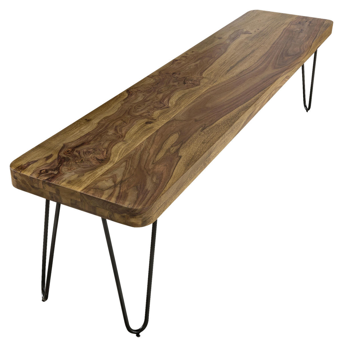 KLOP, les barve indijskega rožnega lesa  - črna/barve indijskega rožnega lesa, Moderno, kovina/les (180/45cm) - MID.YOU