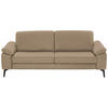 3-SITZER-SOFA in Echtleder Beige  - Beige/Schwarz, Design, Leder/Metall (224/88/100cm) - Valdera