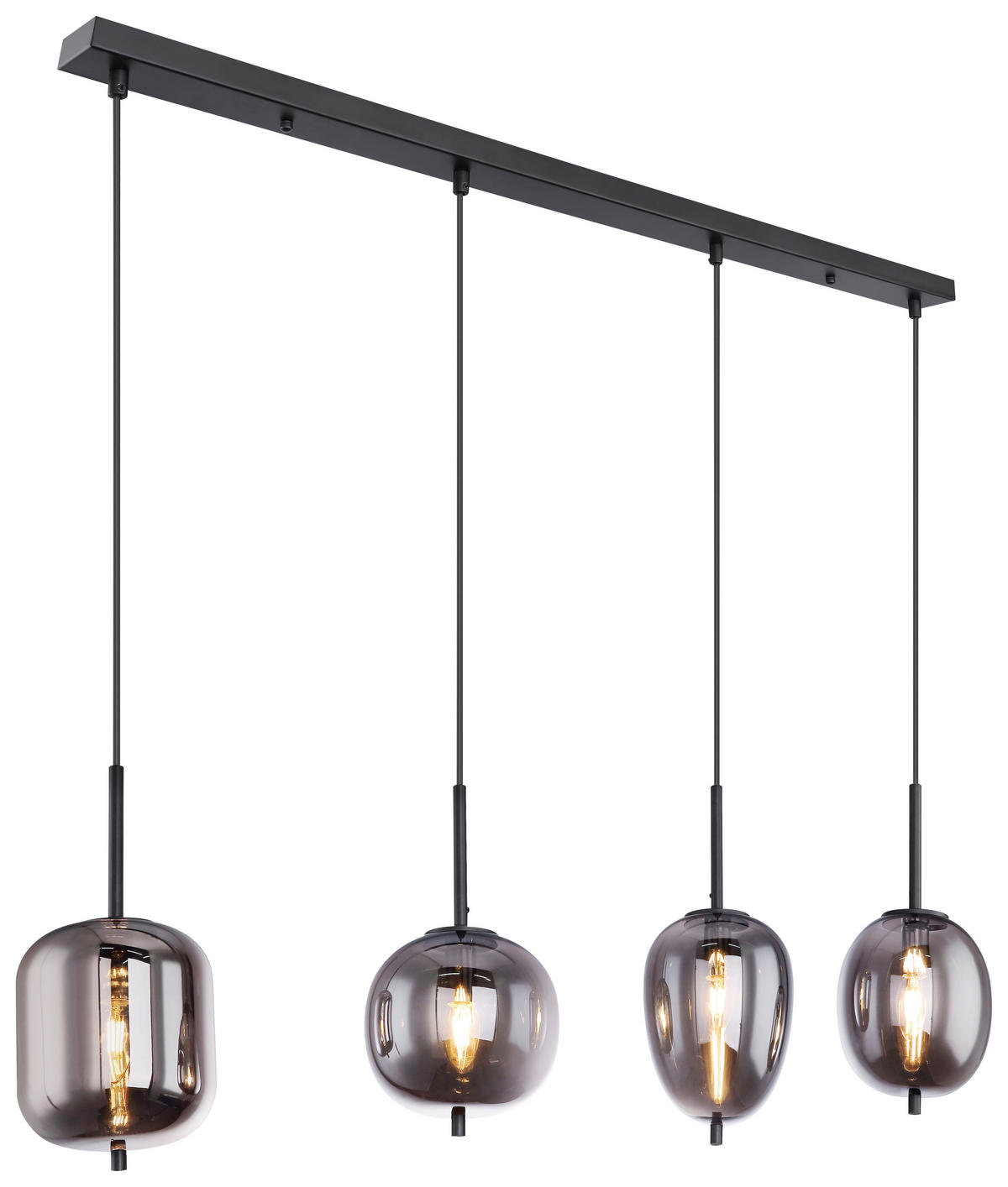 ZÁVĚSNÉ SVÍTIDLO, 100/18,5/120 cm  - černá, Basics, kov/sklo (100/18,5/120cm) - Globo