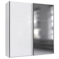SCHWEBETÜRENSCHRANK 200/216/65 cm 2-türig Weiß  - Schwarz/Weiß, KONVENTIONELL, Glas/Holzwerkstoff (200/216/65cm) - Stylife
