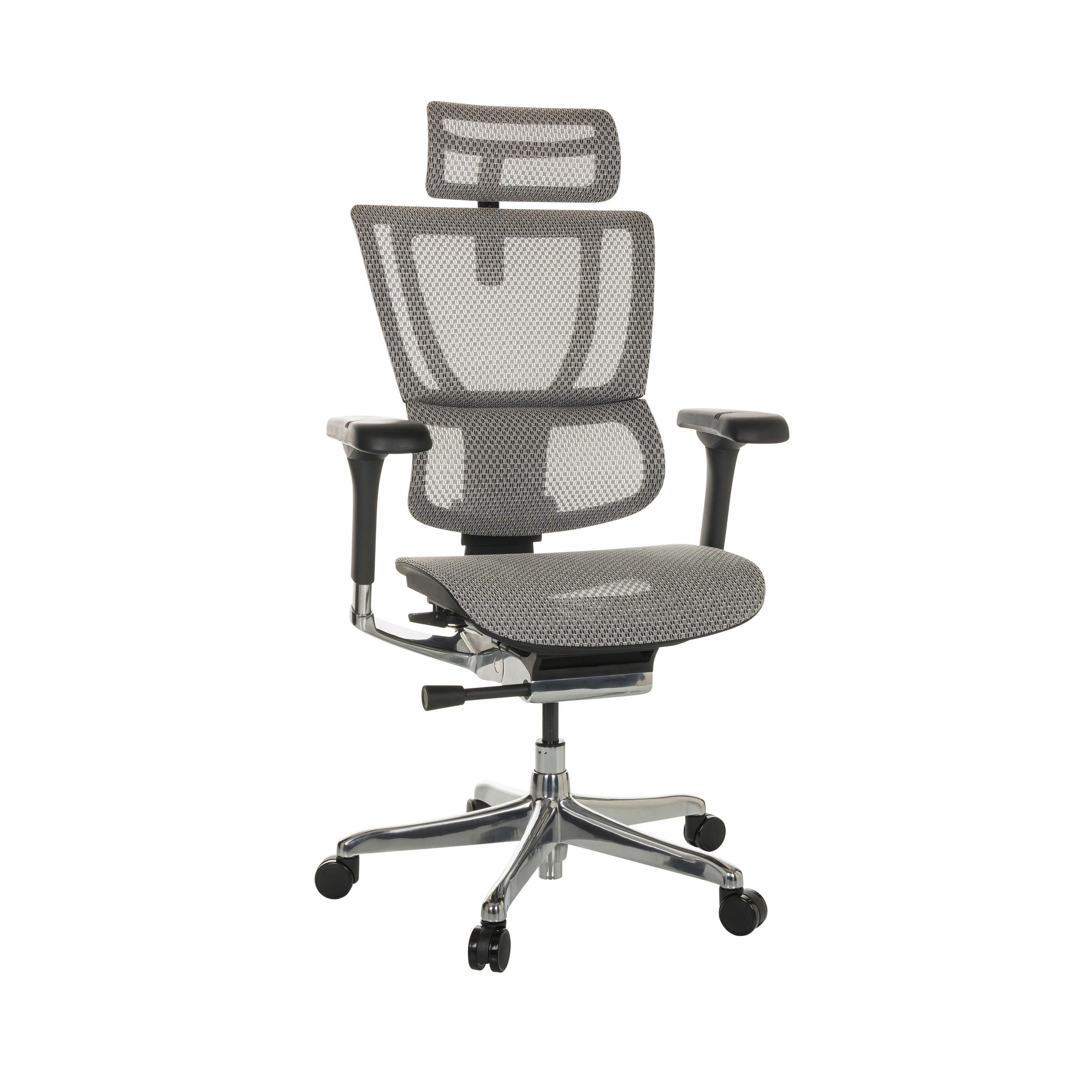 DREHSTUHL Netz Hellgrau  - Silberfarben/Hellgrau, Basics, Kunststoff/Textil (69/116-138/66cm) - MID.YOU