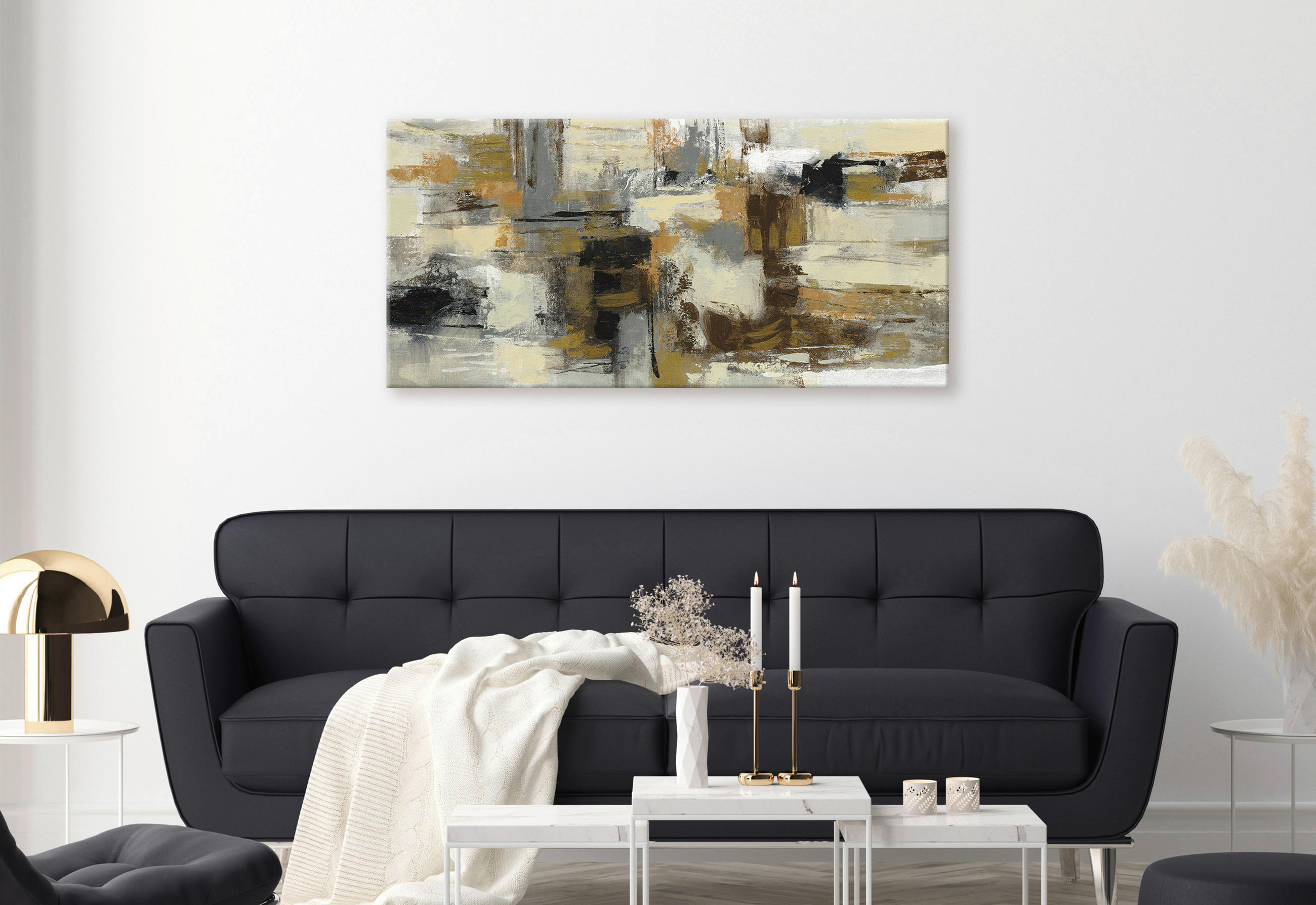 KEILRAHMENBILD Abstraktes 115/55 cm  - Multicolor, Basics, Holz/Papier (115/55cm)