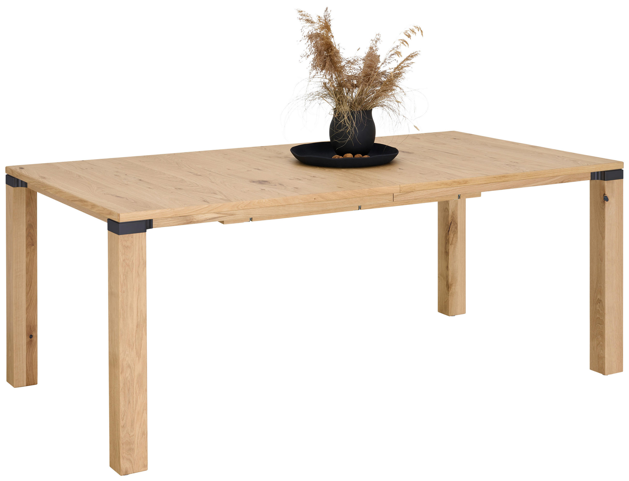 ESSTISCH in Holz, Metall 190(290)/100/75 cm  - Eichefarben/Anthrazit, Design, Holz/Metall (190(290)/100/75cm) - Venjakob