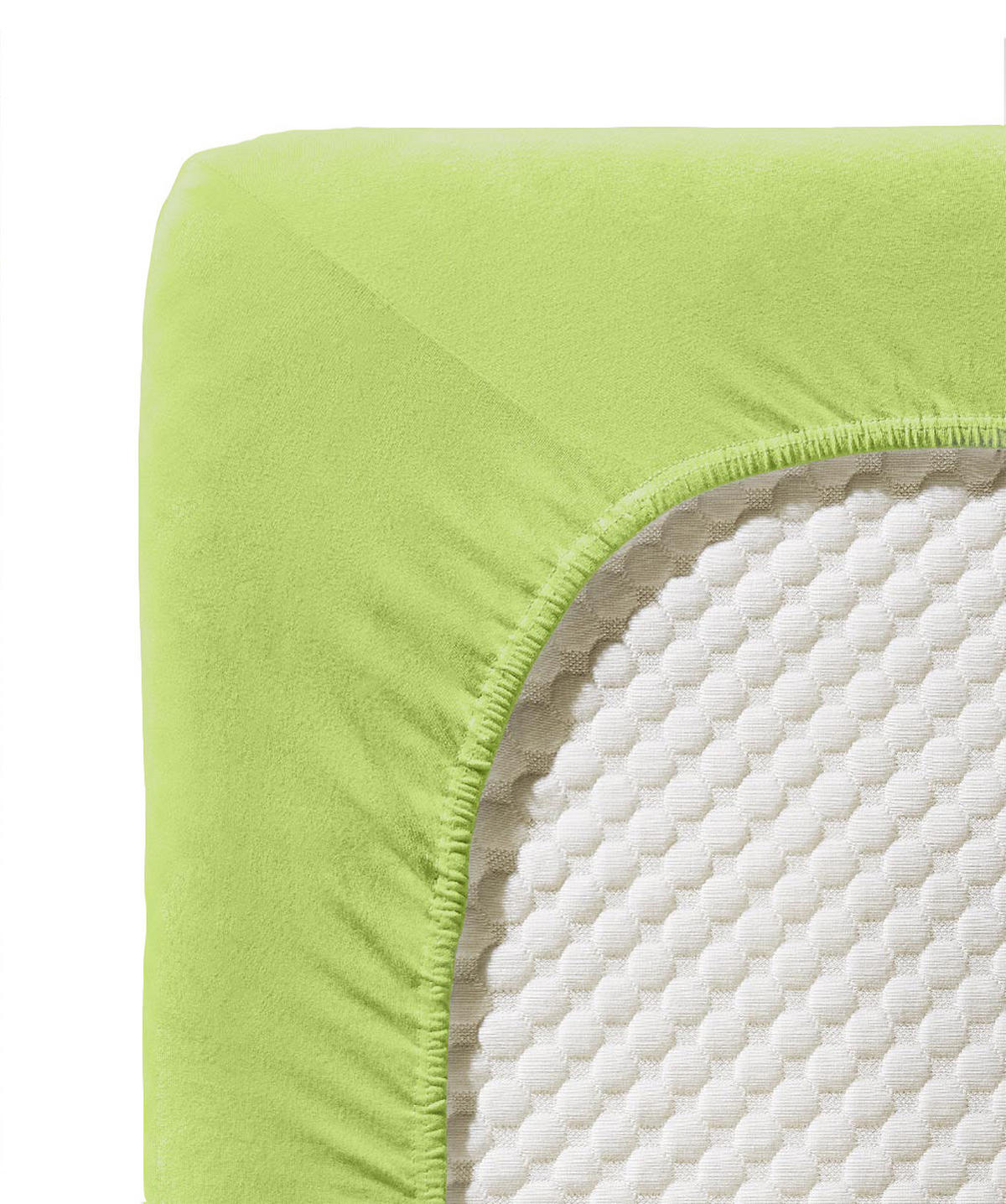 SPANNBETTTUCH Jenny C Single-Jersey  - Grün, Basics, Textil (120/200cm) - Fleuresse