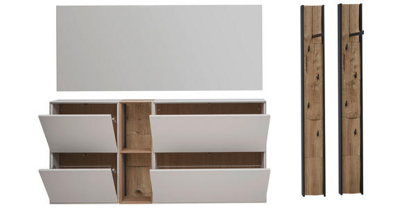 GARDEROBE  in 256/174/20 cm  - Eichefarben/Anthrazit, Design, Glas/Holz (256/174/20cm) - Johann Jakob