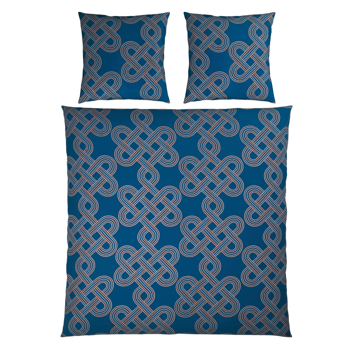 BETTWÄSCHE TIJN Satin 200/200 cm  - Sandfarben/Blau, Design, Textil (200/200cm) - Novel